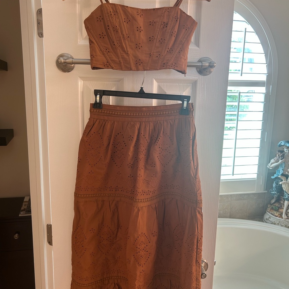 Jason Wu Brown A-Line Skirt